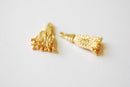 Matte Vermeil Gold Tassel Charm Pendant- 18k gold plated over Sterling Silver Tassel, gold Triangle Charm, Wholesale Beads, Bulk, 245 - HarperCrown