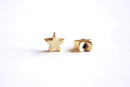 Matte Vermeil Gold Tiny Star Charm- 18k gold plated over sterling silver, small little star charms, Vermeil Gold Star Beads, Connector, 28 - HarperCrown