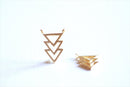 Matte Vermeil Gold Triangle Connector- 18k Gold plated Sterling Silver Chevron Triangle Charm, Gold Arrow Charm, Gold Triangle, 93 - HarperCrown