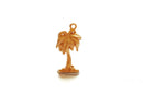 Matte Vermeil Gold Tropical Palm Tree Charm Pendant- 18k gold plated over Sterling Silver, Gold Coconut Tree, Gold Pine Tree Charm, 237 - HarperCrown