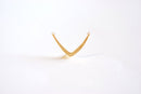 Matte Vermeil Gold V Shaped Charm- 22k gold over Sterling Silver Arrow Charm, Gold V Shaped Connector Charm, Triangle Connector Link, 319 - HarperCrown