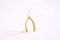 Matte Vermeil Gold Wishbone Charm Pendant- 18k gold plated over Sterling Silver Wishbone, Gold Wishbone Charm, Large Chicken Bone, 234 - HarperCrown