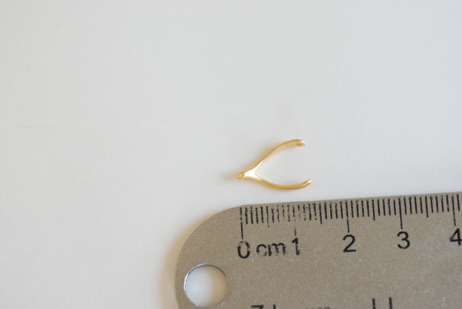 Matte Vermeil Gold Wishbone Connector Charm- 18k gold over Sterling Silver Wishbone Connector Link Spacer, 2 holes wishbone, 13 - HarperCrown