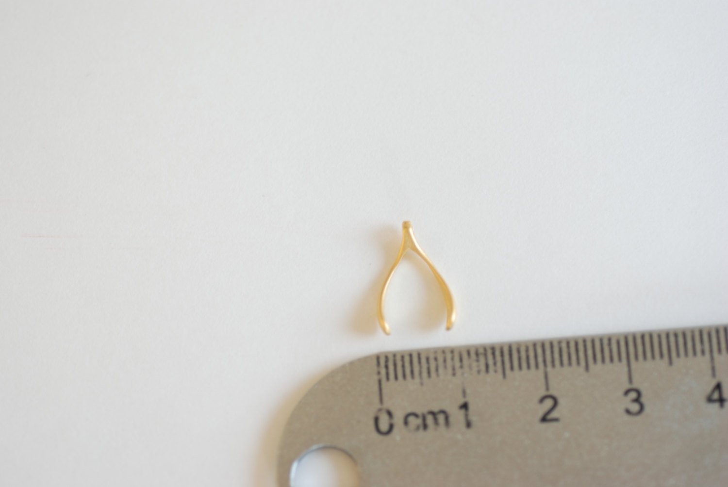 Matte Vermeil Gold Wishbone Connector Charm- 18k gold over Sterling Silver Wishbone Connector Link Spacer, 2 holes wishbone, 13 - HarperCrown