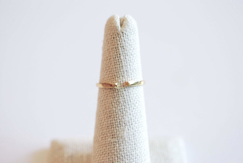 Minimalist Open Ring- Sterling Silver, Gold, open edge ring, stacking ring, dainty ring, Minimalist ring, Dainty Ring, Adjustable Ring, Boho - HarperCrown