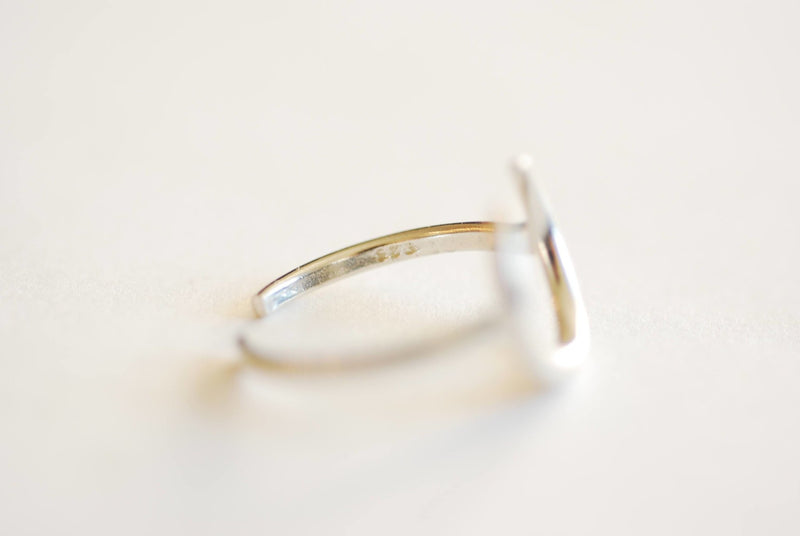 Moon Ring- 925 Sterling Silver Adjustable Ring, Minimalist moon Ring, Mako Moon Ring, Crescent Moon Ring, Stacking Ring, Double Horn Ring - HarperCrown