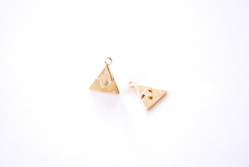 Mountain Range Triangle Charm | 16K Gold Plated over Brass | Dainty Small Snow Capped Mountain Nature Pendant Wholesale B335 - HarperCrown