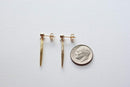 Needle Earrings- Spike Earrings, Gold Dagger Spear Earrings, 24k gold Dagger Earrings,Spear Earrings,stick earrings,gold bar earrings - HarperCrown