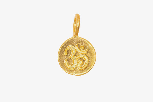 Ohm Symbol Circle Charm Wholesale 14K Gold, Solid 14K Gold, G249 - HarperCrown