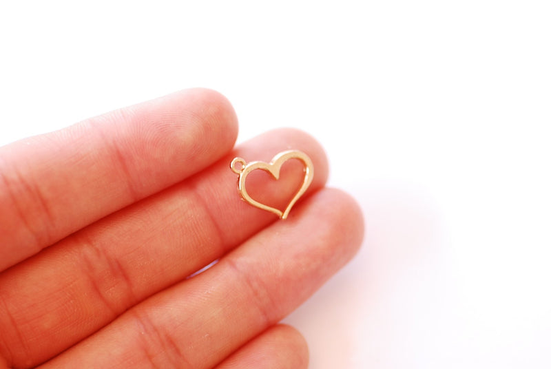 Open Heart Charm | 18k Gold Plated over Brass | Love Connector Pendant HarperCrown Wholesale B319 - HarperCrown