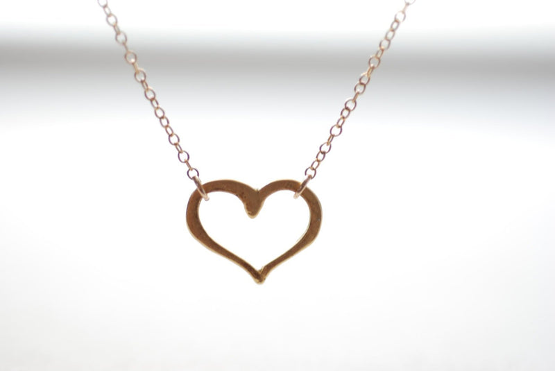 Open Heart Necklace, 24k gold Vermeil Heart,Sideways heart necklace,Horizontal Heart Necklace,Gold Heart Pendant,Dainty Heart Necklace - HarperCrown
