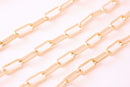 Paper Clip Chain - 16k Gold plated Alloy Chain Elongated Drawn Chain 20x8.5x2mm Cable Cuban Chain Unfinished Link Chain Paper Clip B273 - HarperCrown