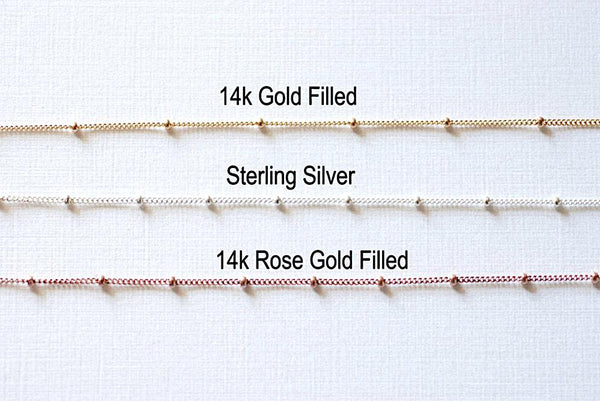 Pay by Foot 14K Gold Filled, 14k Rose Gold Filled or Sterling Silver Satellite Curb Ball Beaded Chain, Wholesale Satellite Gold Filled Chain - HarperCrown