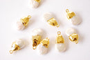 Pearl Drop Charm - Natural Pearl 16K Gold Plated Teardrop Dangle Charm HarperCrown Wholesale Charms B163 - HarperCrown