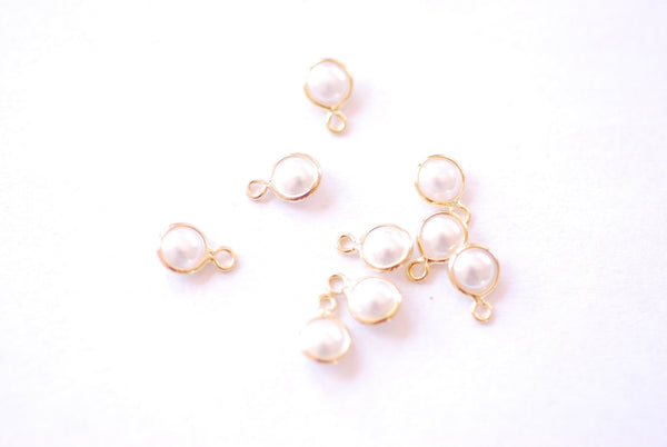 Pearl Drop Charm - Natural Pearl 16K Gold Plated Teardrop Dangle Charm HarperCrown Wholesale Charms B189 - HarperCrown