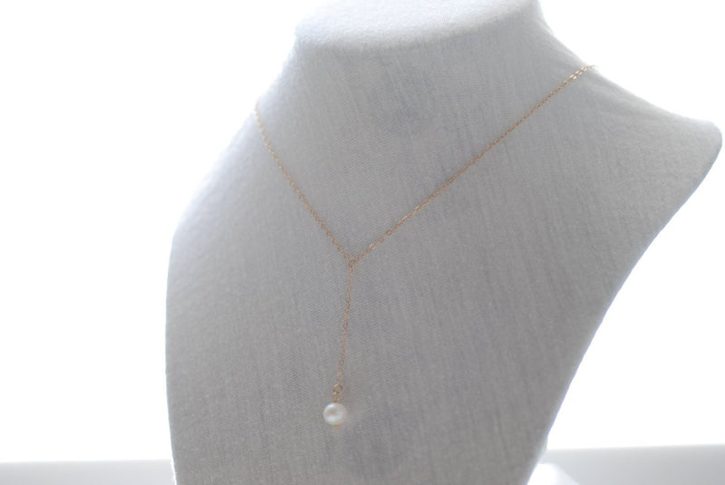 Pearl Lariat Necklace, pearl rosary, pearl pendant, fresh water pearl,Pearl Necklace,Pearl Rosary Necklace,Pearl Pendant,Dainty Pearl - HarperCrown