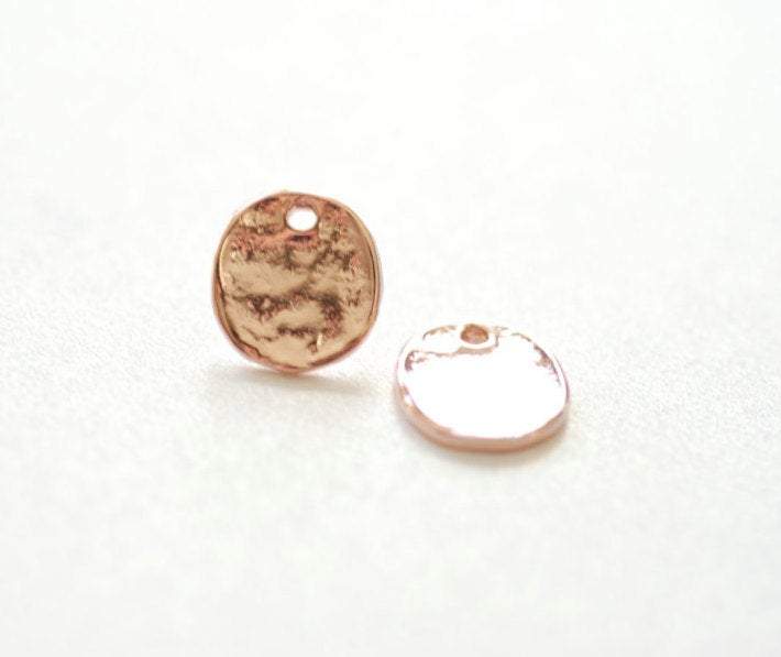 Personalized Blank Disc Stamping Charm - Vermeil Gold, Vermeil Rose Gold or Sterling silver blank metal stamping, Round Circle Disc Initial - HarperCrown