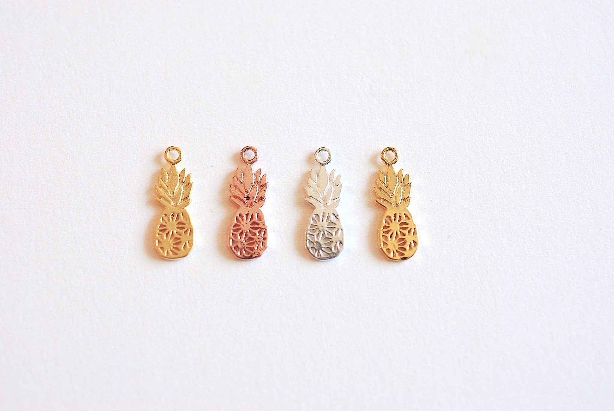Pineapple Charm- Vermeil, 22k Gold Plated Over Sterling Silver, Pineapple Charm, Pinecone, Hawaiian Pineapple, Be a Pineapple, Pinecone, 428 - HarperCrown
