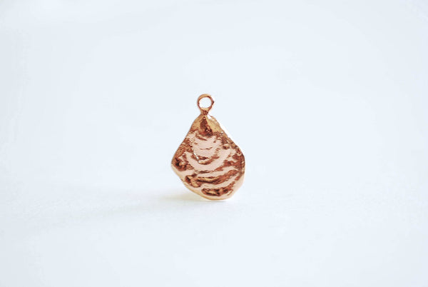 Pink Rose Gold Oyster Charm, Gold Seashell Charm, Shell Charm, Oyster Charm, Beach Charm, Clam Shell, Shell Charm, Mussel Shell, Ocean, 373 - HarperCrown