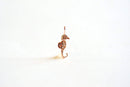 Pink Rose Gold Seahorse- 22k gold over sterling silver Seahorse Charm, Vermeil Rose Gold Sea life Charm, Gold Seahorse creature charm, 141 - HarperCrown