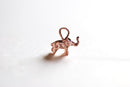 Pink Rose Gold Vermeil Elephant Charm- 22k gold plated over sterling silver, Elephant Pendant Charm, Rose Gold Animal Elephant Bead, 39 - HarperCrown