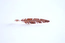 Pink Rose Gold Vermeil Feather Charm- 22k rose gold plated sterling silver feather pendant, tribal bird feather, Rose Gold Feather Leaf, 9 - HarperCrown
