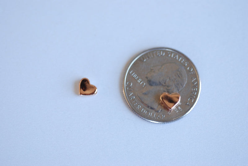 6mm Pink Rose Gold Vermeil Flat Round Circle Beads- 18k rose gold over –  HarperCrown
