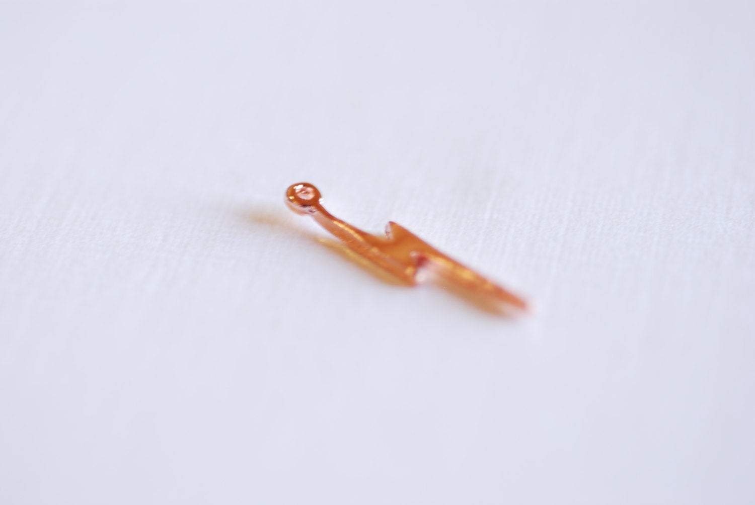 Pink Rose Gold Vermeil lightning bolt Charm- 18k gold plated over Sterling Silver, Gold Thunder Bolt, Bolt of Lightening, N Initial, 286 - HarperCrown
