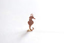 Pink Rose Gold Vermeil Seahorse Charm- 22k gold plated Sterling Silver, Gold Sea life Charm, Gold Sea creature charm, gold plated charms,142 - HarperCrown