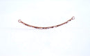 Pink Rose Gold Vermeil Thin Hammered Bar Connector Charm- 18k gold over Sterling Silver Curved Hammered Bar Connector Link Spacer, 295 - HarperCrown