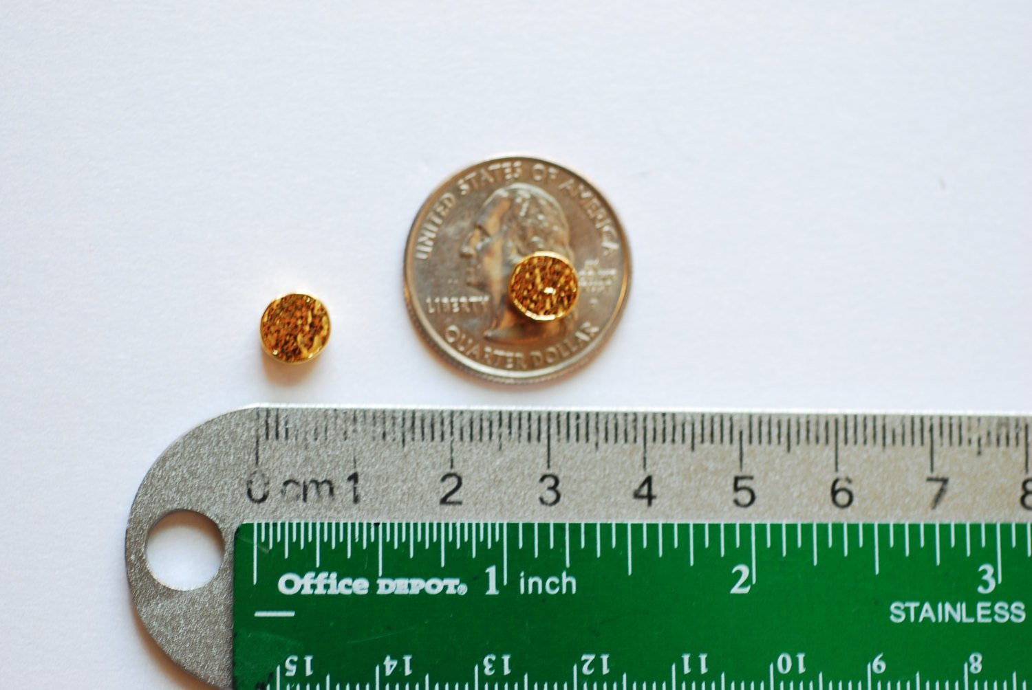 Pink Rose Vermeil Gold Flat Round Circle Beads- 18k gold plated over Sterling Silver Round beads, Gold Flat Round Circle Charm, 239 - HarperCrown