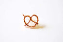 Pink Rose Vermeil Gold Pretzel Charm- 18k gold plated Sterling Silver twisted pretzel charm Pendant, Gold Pretzel Charm, Bagel, heart, 243 - HarperCrown