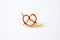 Pink Rose Vermeil Gold Pretzel Charm- 18k gold plated Sterling Silver twisted pretzel charm Pendant, Gold Pretzel Charm, Bagel, heart, 243 - HarperCrown