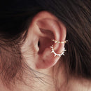 Punk Rock Ear Cuff Spike Ear Wrap Cartilage Earring No Piercing C Shape Geometric - 925 Sterling Silver 16K Gold Plated CZ Crystals B231 - HarperCrown