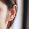 Punk Rock Ear Cuff Spike Ear Wrap Cartilage Earring No Piercing C Shape Geometric - 925 Sterling Silver 16K Gold Plated CZ Crystals B231 - HarperCrown