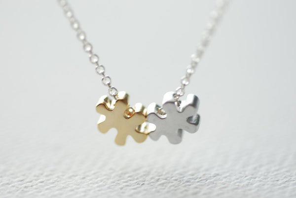 Puzzle Piece Necklace, Autism Necklace, Autism Puzzle Piece Charm, Tiny Puzzle Necklace, Autism Awareness, Autism Jewelry by HeirloomEnvy - HarperCrown
