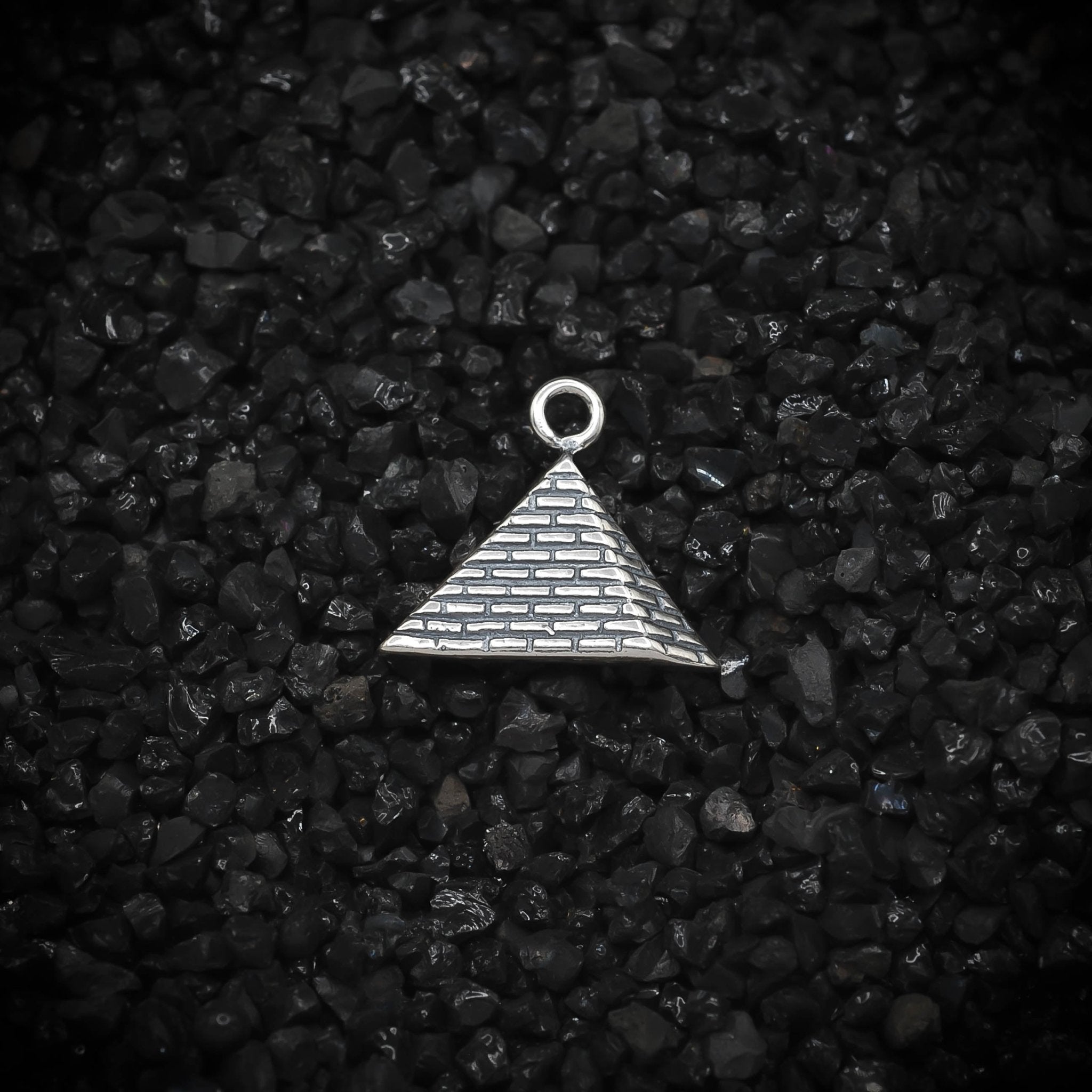 Pyramid Ancient Egyptian Charm | 925 Sterling Silver, Oxidized or 18K Gold Plated | Jewelry Making Pendant - HarperCrown