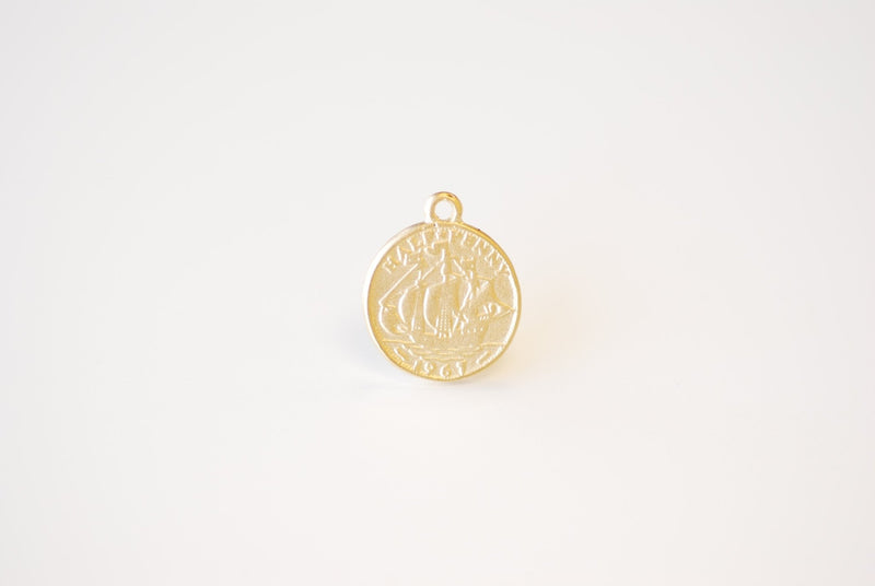 Queen Elizabeth Coin Pendant 18k gold plated over 925 sterling
