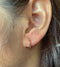 Rainbow Huggie Earrings Gold Sterling Silver Huggie Hoop Earrings Minimalist Dainty Earrings LGBTQ Multi color Cubic Zirconia Pave Hoops - HarperCrown