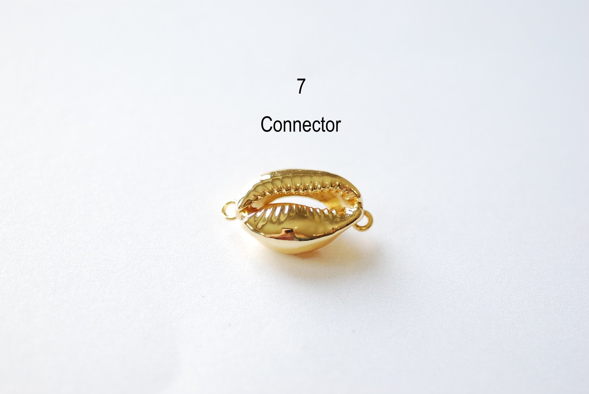 Real Natural Cowrie Shell, Gold, Sterling Silver, Rose Gold, gold dipped shell pendant, Cowrie shell pendant charm, Cut Cowrie Shell Beads - HarperCrown