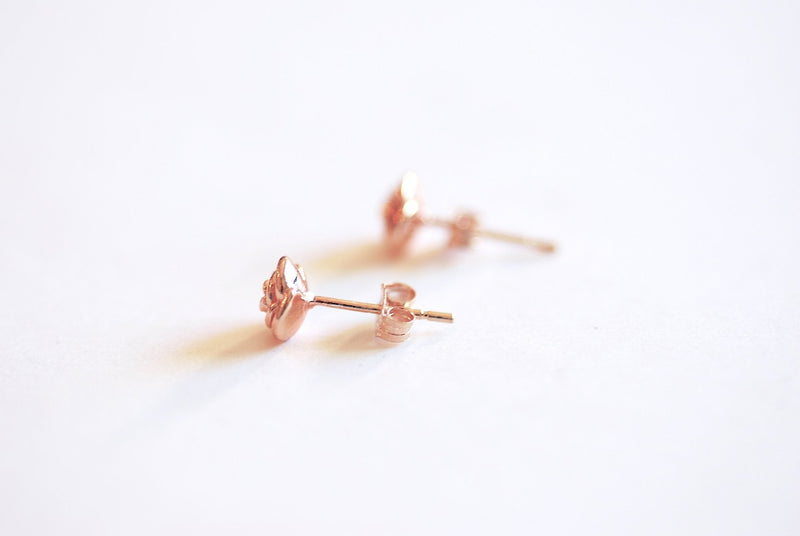 Rose Stud Earrings- Vermeil Gold, 925 Sterling Silver, Rose Gold, Flower Earrings, Dainty Earrings, Everyday Earrings, Rose Post Studs - HarperCrown