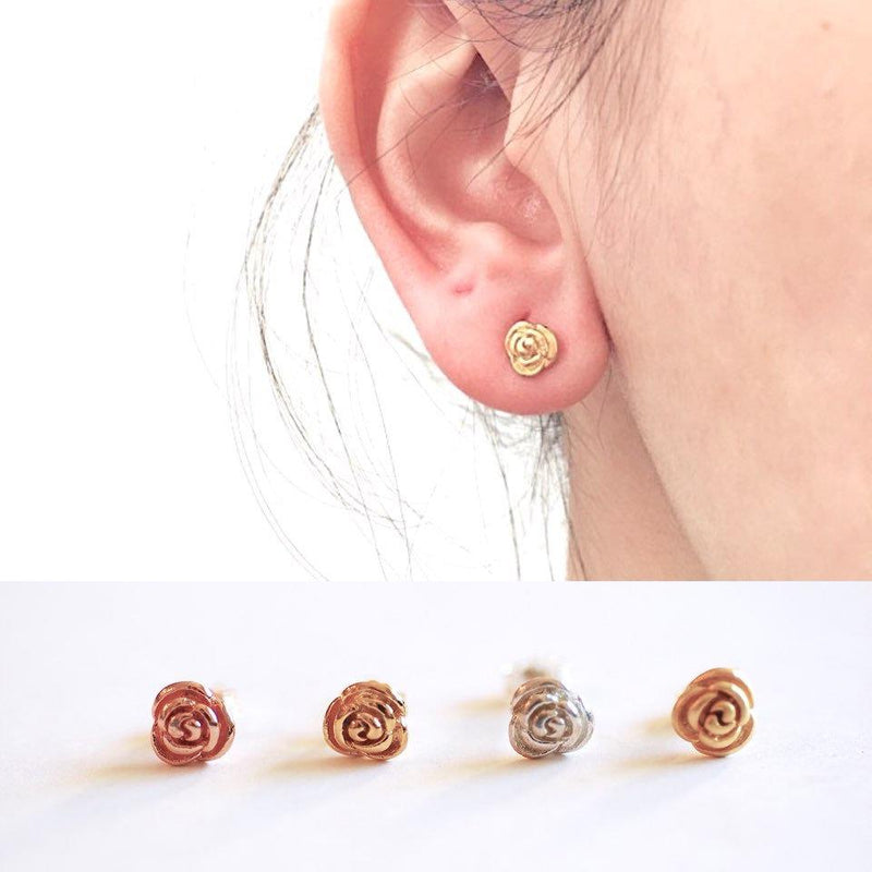 Wholesale Earrings - Rose Stud Earrings- Vermeil Gold, 925 Sterling Silver,  Rose Gold, Flower Earrings, Dainty Earrings, Everyday Earrings, Rose Post  Studs – HarperCrown