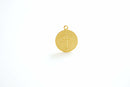 Round Cross Pendent- Vermeil Gold 18k Gold plated over 925 Sterling Silver, Religious Symbol, 18mm Disc, Christian Catholic Cross, 476 - HarperCrown