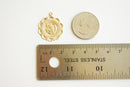 Saint Christopher Medallion Scalloped Edge 14k Gold Filled or Sterling Silver 22mm - Religious Charm, Catholic Pendant, Saint Charm, 14KGF - HarperCrown