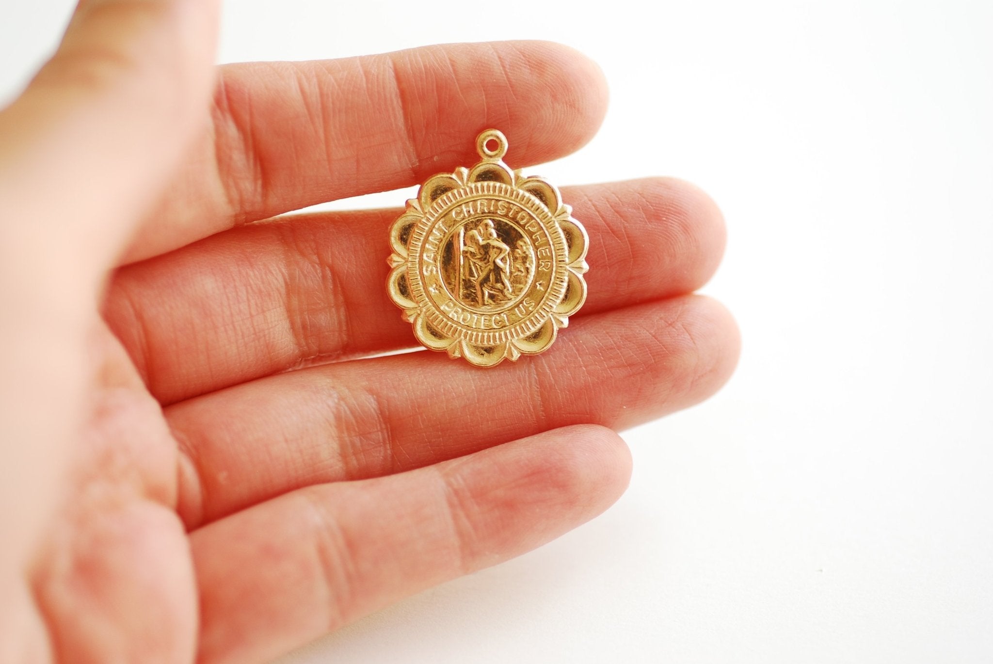 Saint christopher charm gold hotsell