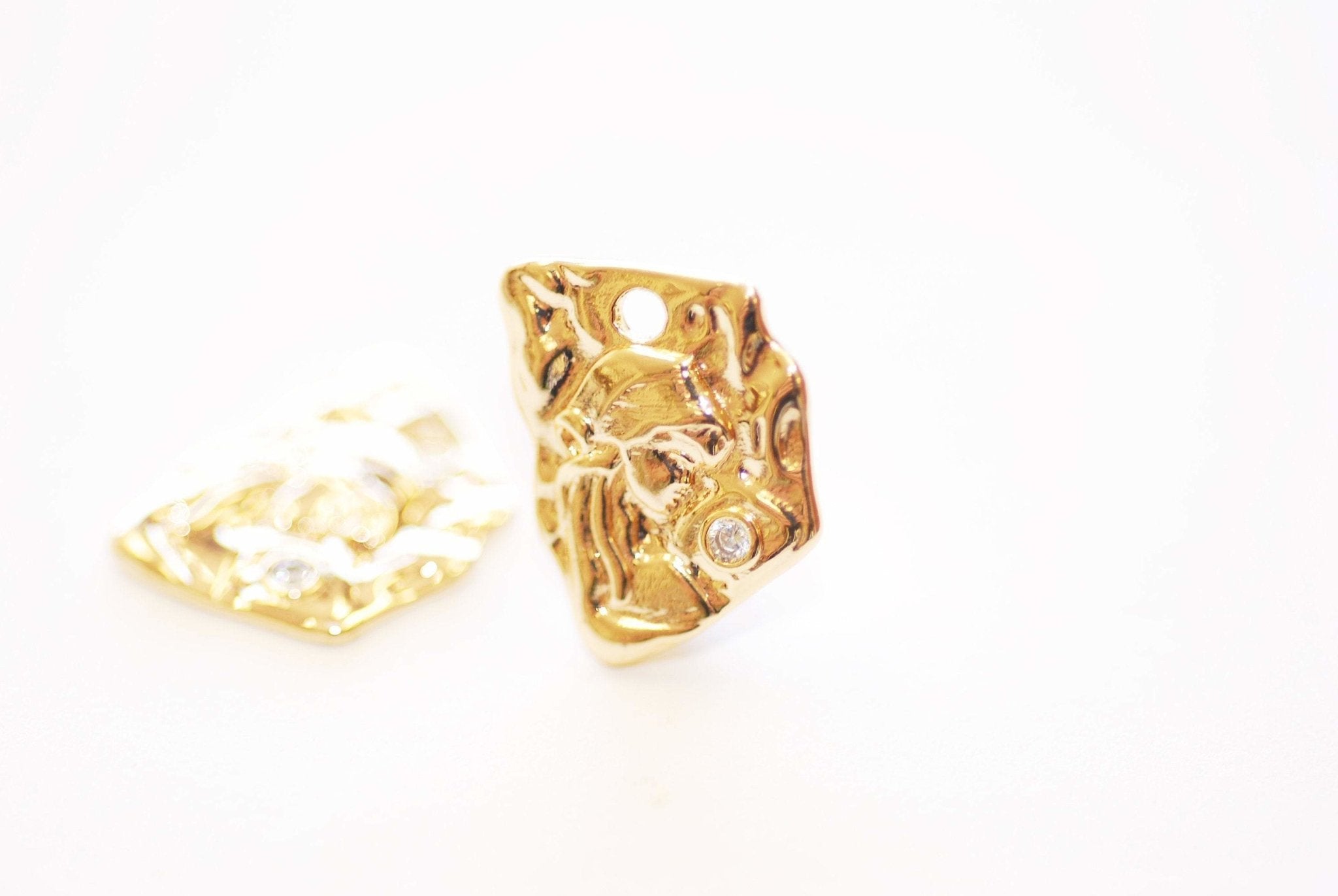 Saint Mary Face Religious Charm - 16k gold plated over Brass Cubic Zirconia Charm HarperCrown Wholesale Charms B278 - HarperCrown