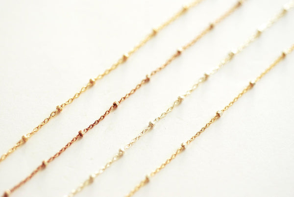 Satellite Chain By Foot- Sterling Silver, 14k Gold Filled, 14k Rose Gold Filled Bead chain, 1.8mm Ball Width, Cable Chain - Wholesale Chain - HarperCrown