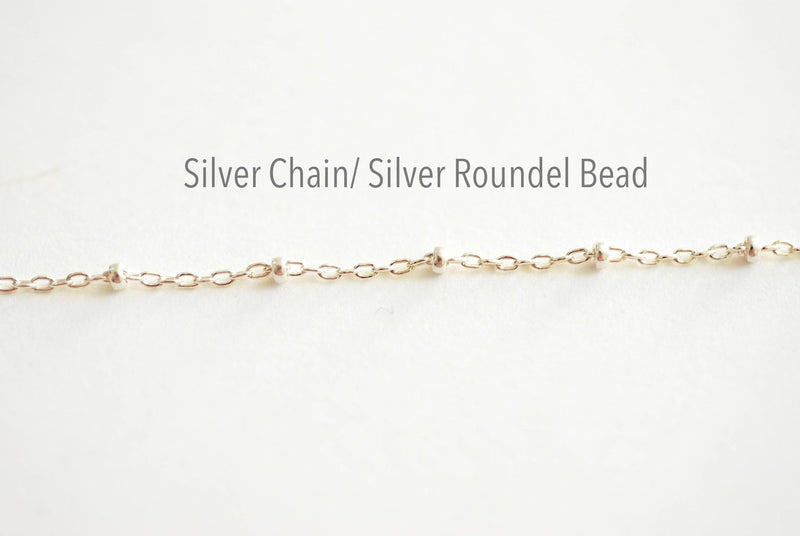 Sterling Silver Bead Chain 1mm 1.5mm 2mm Beaded Chain Chain with Ball Bead Chain Necklace Wholesale Chain Findings Pay by Foot Gold Filled, 2mm