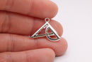 School Protractor and Triangle Charm, 925 Sterling Silver, 667 - HarperCrown