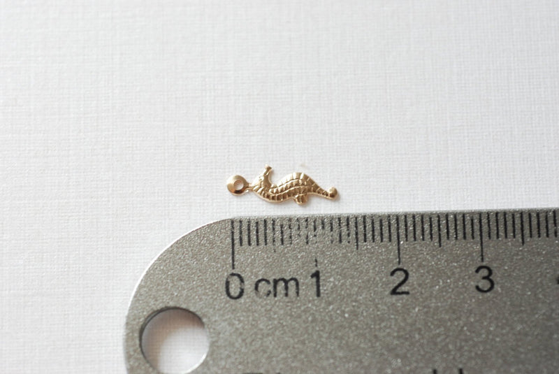 Seahorse 14K Gold Filled Tiny Charms, Gold Filled Seahorse Charm, Gold Seahorse, Sea horse charm - HarperCrown